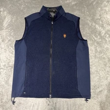 Greyson Vest Mens XL Blue Golf Sequoia Luxe Outdoor Performance Wool Logo