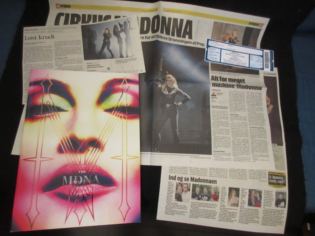 Madonna MDNA 2012 World Tour Book Concert Program w Danish Ticket