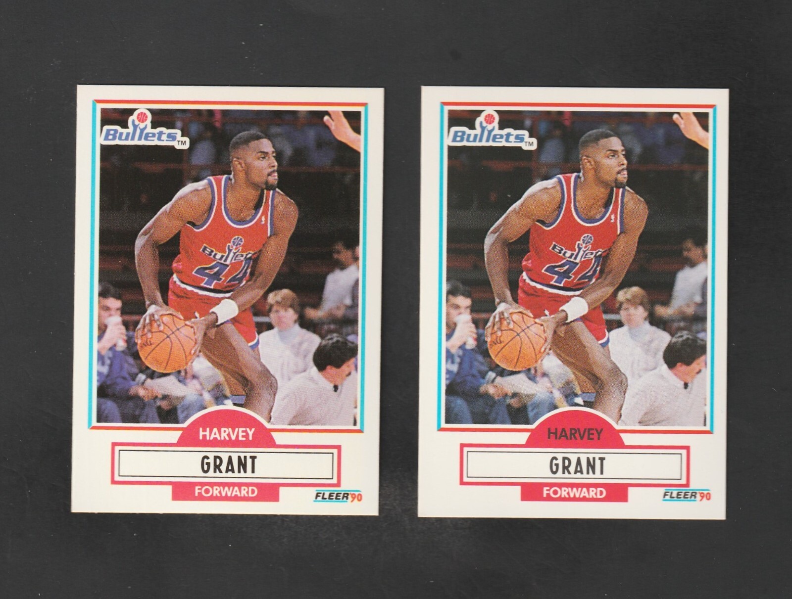 1990 Fleer Harvey Grant #192 Bullets ~~ Correct & Black Name Error Variation!