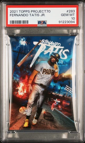 2021 Topps Project 70 Fernando Tatis Jr #283 Bat Toss/ DJ Skee PSA 10 Luminaries
