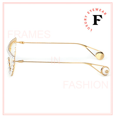 GUCCI GG0364S Hollywood Forever 0364 Gold Pearl Clear Metal