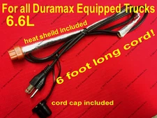 2001-2018 6.6 L Duramax Diesel Engine Block Heater Cord Chevy GMC 2500 3500