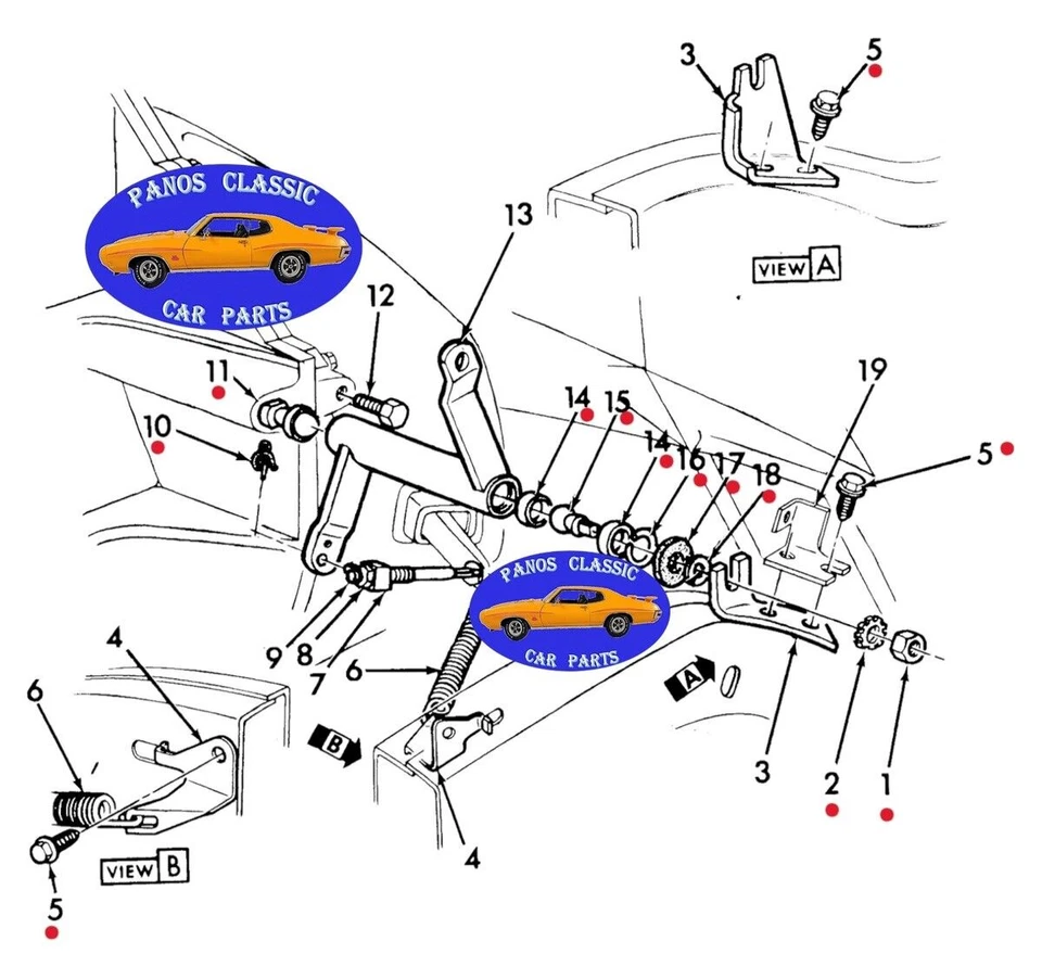 1958-81 Chevrolet Clutch Bell Crank Z Bar Complete Rebuild Kit Malibu Nova #563 - Image 2 of 4