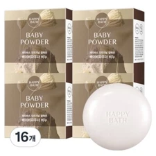 HAPPY BATH Original Collection Bath Soap Baby Powder Scent, 90g (3.17oz) x 16pcs