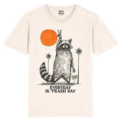 Every Day is Trash Day T-Shirt | Funny Graphic Tee | Raccoon | Unisex Casual