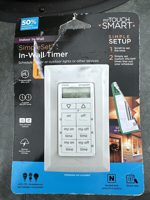 JASCO 26893-P1 MYTOUCHSMART SIMPLE SET IN-WALL DIGITAL TIMER