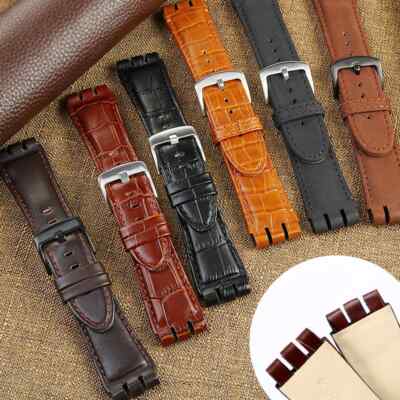 23mm Calf Leather Watch Strap for Swatch IRONY YOS440 449 448 401G Steel Clasp