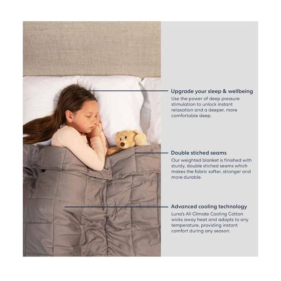 Luna Luxe Cotton Kids Weighted Blanket 5lb 36" x 48" Dark Grey eBay