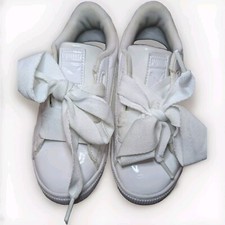 Puma Basket Heart Patent White Kids Size 1 US