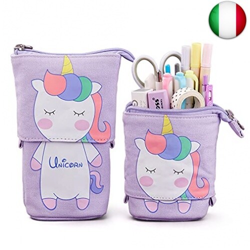 PLABBDPL Astuccio Telescopico per Bambina e Ragazza con Bello Gatti Kawaii, Telescopica Astuccio Portapenne in Tela per Bambini, Ragazze e Ragazzi, Rosa