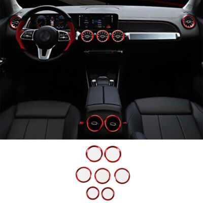 For Benz GLB 2020-2022 Aluminum Red Central Console Air Outlet Vent Trim 7PCS
