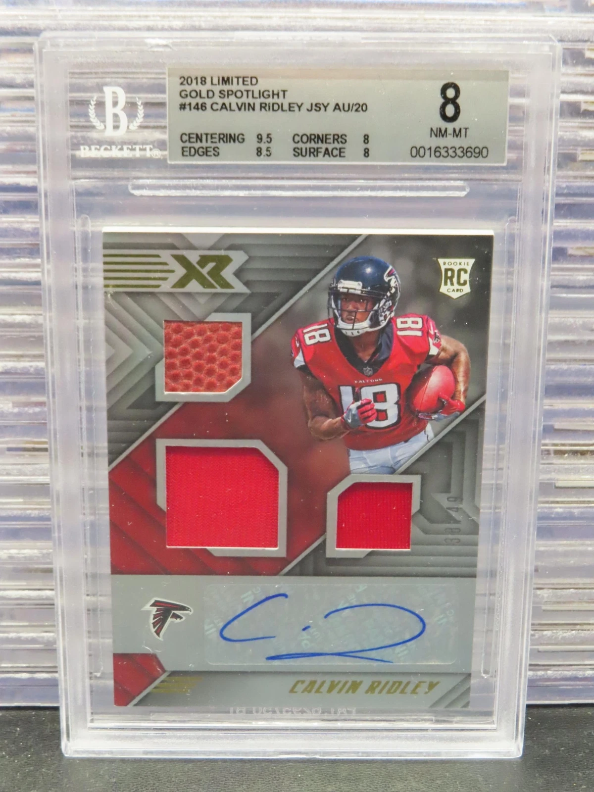 Calvin Ridley Panini Limited #146 Patch Autograph-Silver Spotlight