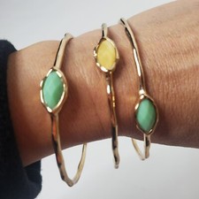 Women's 3 Piece Bangle Set Gold Toned