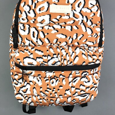 Ted Baker Leopard Print Puffer Backpack & Pouch Orange White  display picture 1