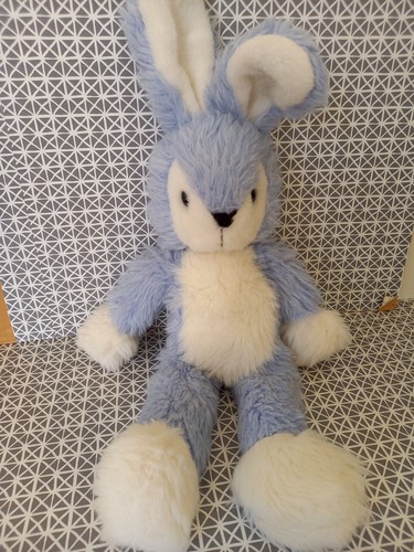 Peluche vintage lapin blanc bleu 55 cm Ajena | eBay