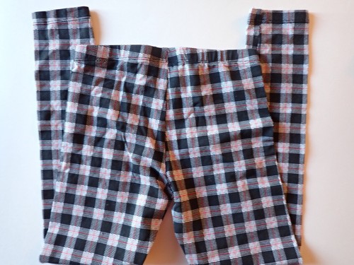 Girls Leggings Size 10/12 Arizona Medium So Large Plaid and Blue Animal Print - Picture 5 of 15