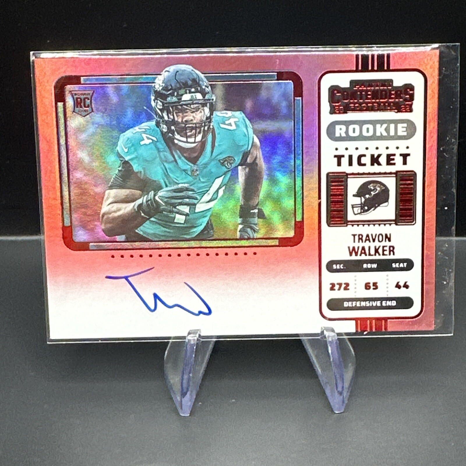 2022 Panini Contenders - Rookie Ticket RPS Variation Red Zone #135 Travon Walker