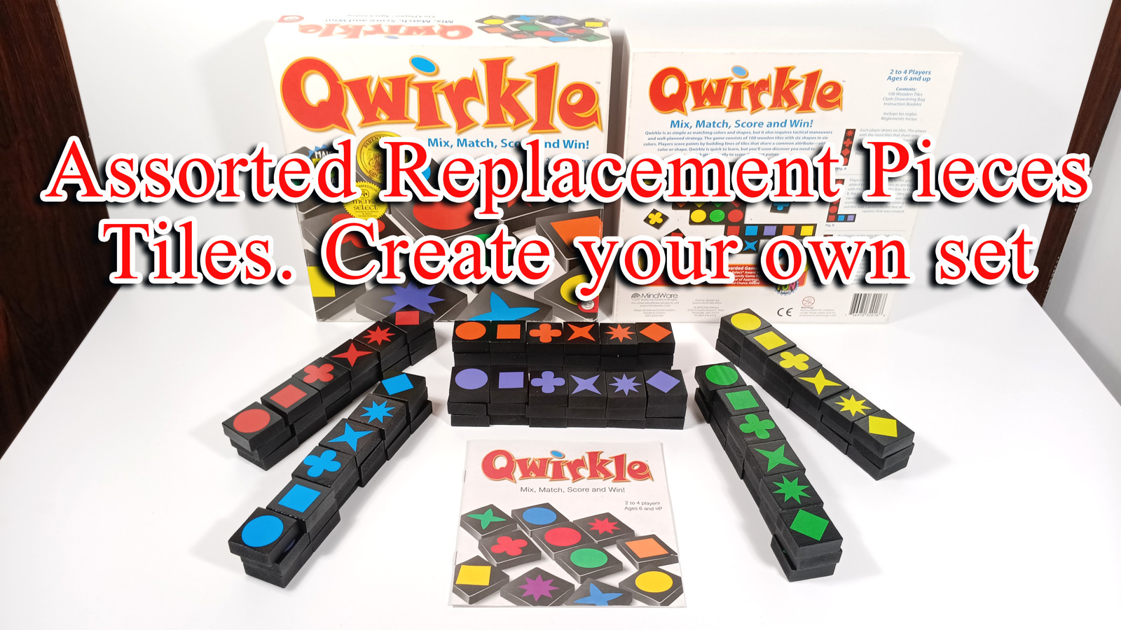 Qwirkle Game Assorted Replacement Pieces Parts Tiles Mix & Match 2010 Edition