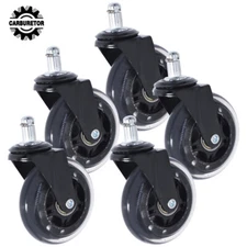5 PCS 3 INCH Heavy Duty Office Chair Caster Rubber Swivel Wheels Replacement Set