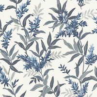 Belgravia Olivia Floral Trail Tapete 5905 Botanisch Blau Beige Metallic