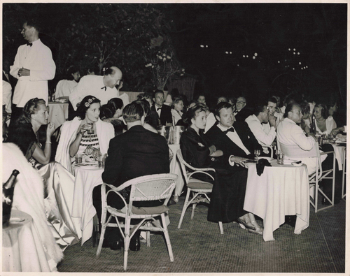 PRESSEFOTO 1948 VENEDIG ORSON WELLES LEA PADOVANI BEIM 9. FESTIVAL
