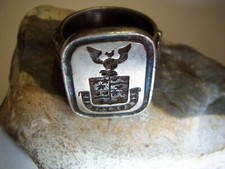 Wappenring 830 Silber-Tauben-Sterne -Turnierkette-Adler-Fl&uuml;gel-Eichenlaub1920-50