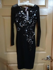 lipsy long sleeve black dress