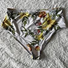 Beachsissi Womens Large Bikini Swimsuit Bottoms High Waisted Floral Flower