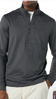 Amazon Essentials Performance Ski Midlayer Quarter-Zip Jacke, Dunkelgrau L. X.