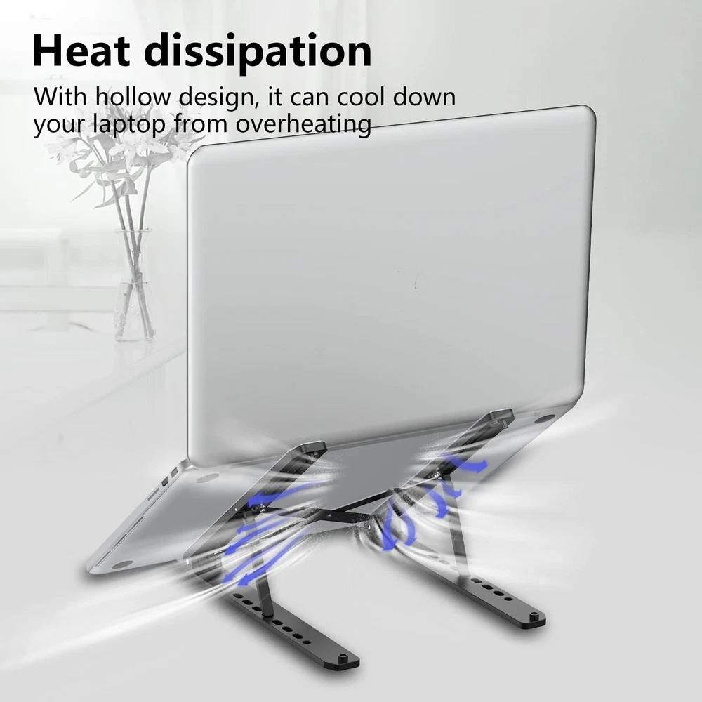Laptop Stand For Desk Adjustable Laptop Riser Abs+silicone Foldable Portable Lap