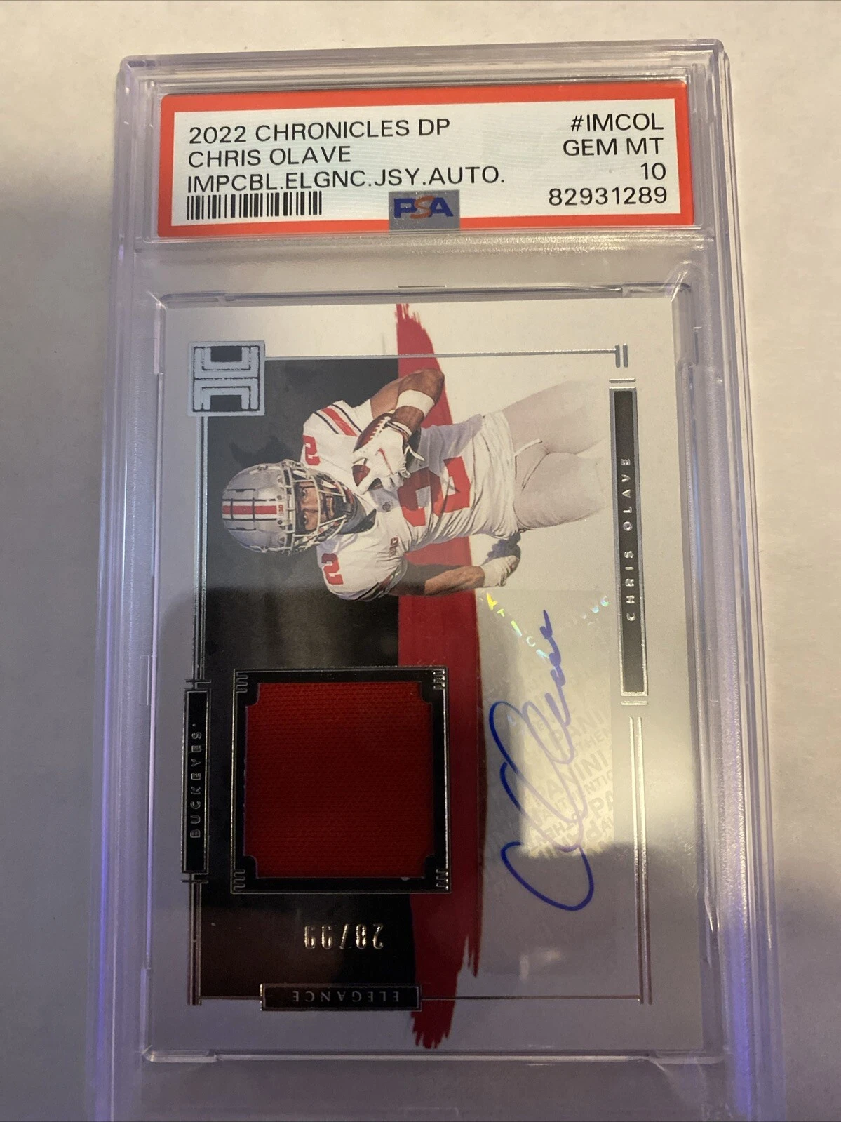 Chris Olave Panini Chronicles Draft Picks Impeccable Elegance Jersey Autograph #IMCOL Base