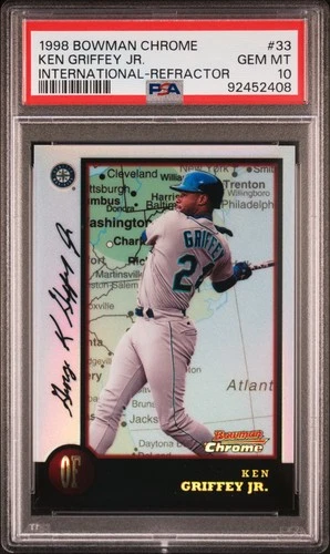 1998 Bowman Chrome Ken Griffey Jr. International-Refractor PSA 10 HOF CLEAN!