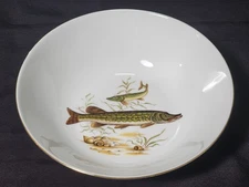 Wunsiedel Retsch 9¼" Bavaria Round Fish Serving Bowl Gold Edge