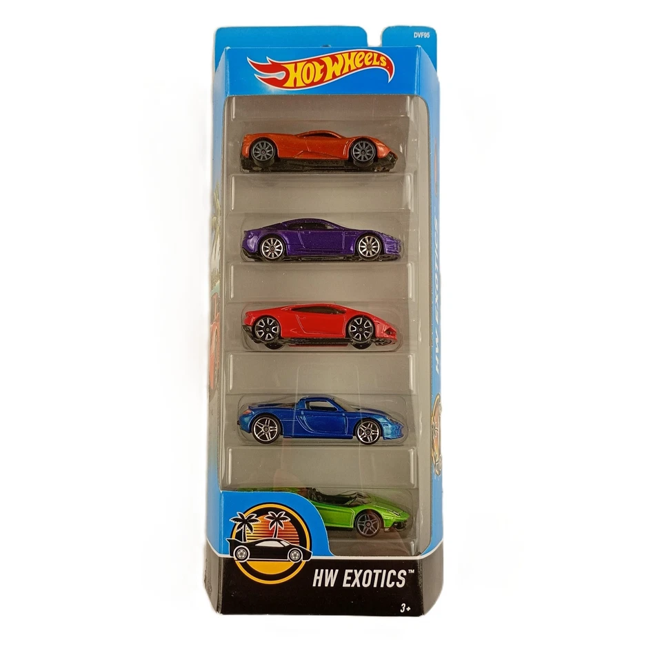Paquete de 5 retro Hot Wheels HW Exotics de 2017 nuevo en paquete DVF95-D711 Foto 2 de 4