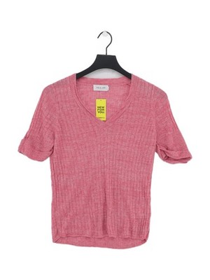 Indi & Cold Damen Top M Rot 100% Leinen Kurzarm V-Ausschnitt Basic