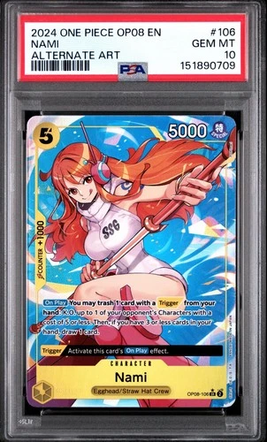 One Piece Nami Alternate Art OP08-106 PSA 10 Gem Mint