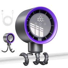 Stroller Fan with Auto Oscillation  100 Speed Settings, 15m Airflow, 16 C Co...