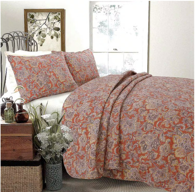 Cozy Line Vintage Rustic Bronze Country Paisley Fall 3-Pc Set, King