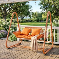 Produktbild - Hollywoodschaukel, Gartenschaukel mit Kissen, Hängeliege mit Gestell Refurbished