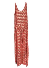 Soft Surroundings Alessandra Maxi Dress Women’s M Gold Metallic Rust Chevron