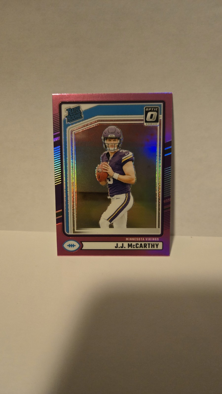 2024 Panini Donruss - Rated Rookie J.J. McCarthy #303 Optic Preview Pink Prizm