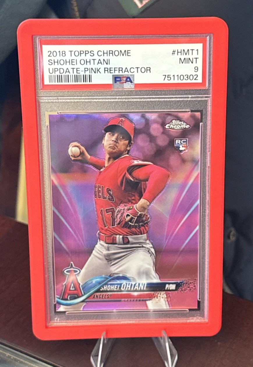 2018 Topps Chrome Update Shohei Ohtani #HMT1 -Pink Refractor Rookie RC PSA 9