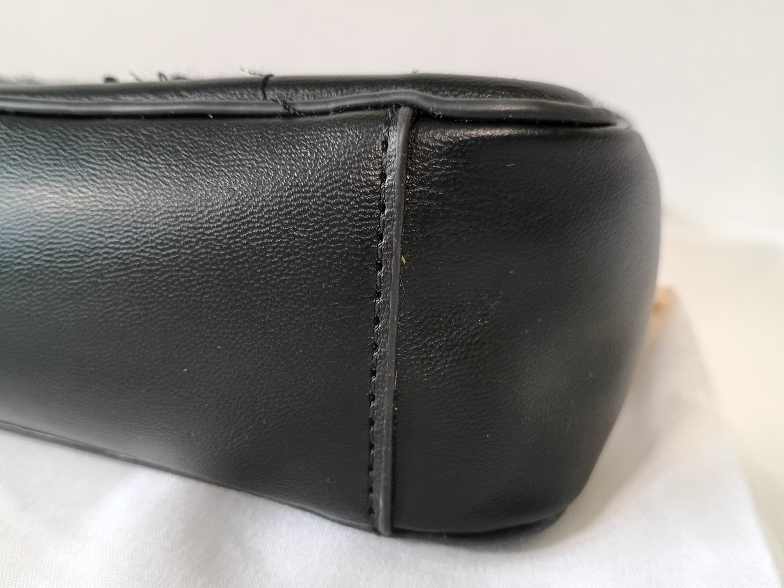 Anne Klein Black & White Tweed Double Zip Crossbody Bag 9"x5" RARE Hard To Find image 9
