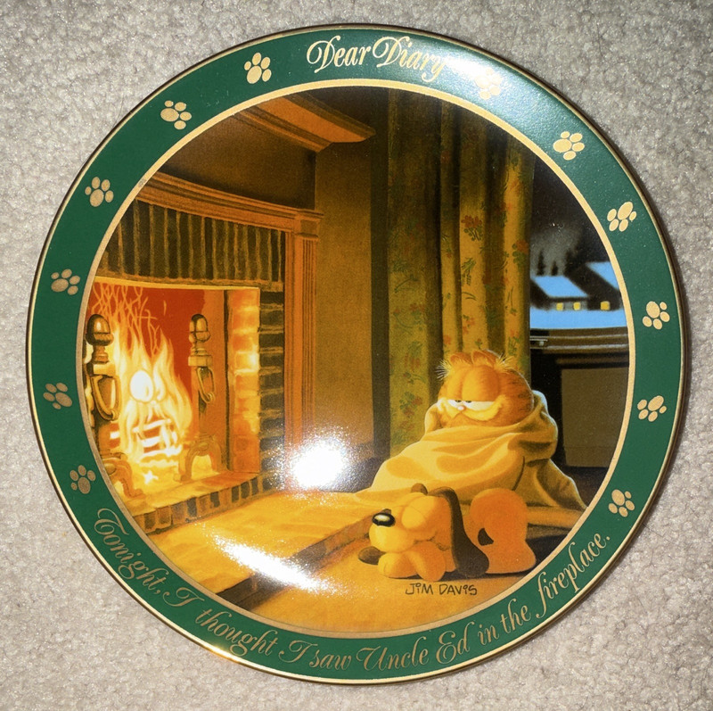 The Danbury Mint Garfield Dear Diary "Uncle Ed" Porcelain Plate 8" A2177