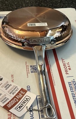 Viking 8   Hammered Copper 3 Ply Skillet-frypan New With Tags