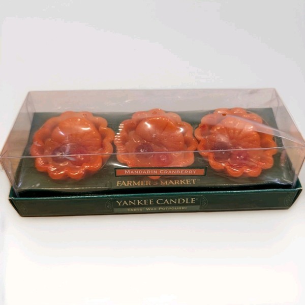 Raro Yankee Candle Farmers Market 3D Arándano Mandarina Cera Tarta Derretida Set 3