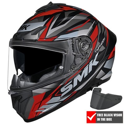 SMK Typhoon Rival MA263 Motorradhelm - Matt Schwarz / Rot