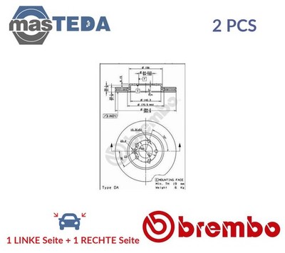 09787911 BREMSSCHEIBEN SATZ VORNE BREMBO 2PCS NEU OE QUALITÄT