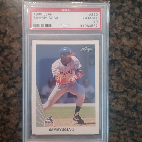 SAMMY SOSA 1990 Leaf RC Rookie card #220 PSA 10 Gem Mint Chicago White Sox Cubs