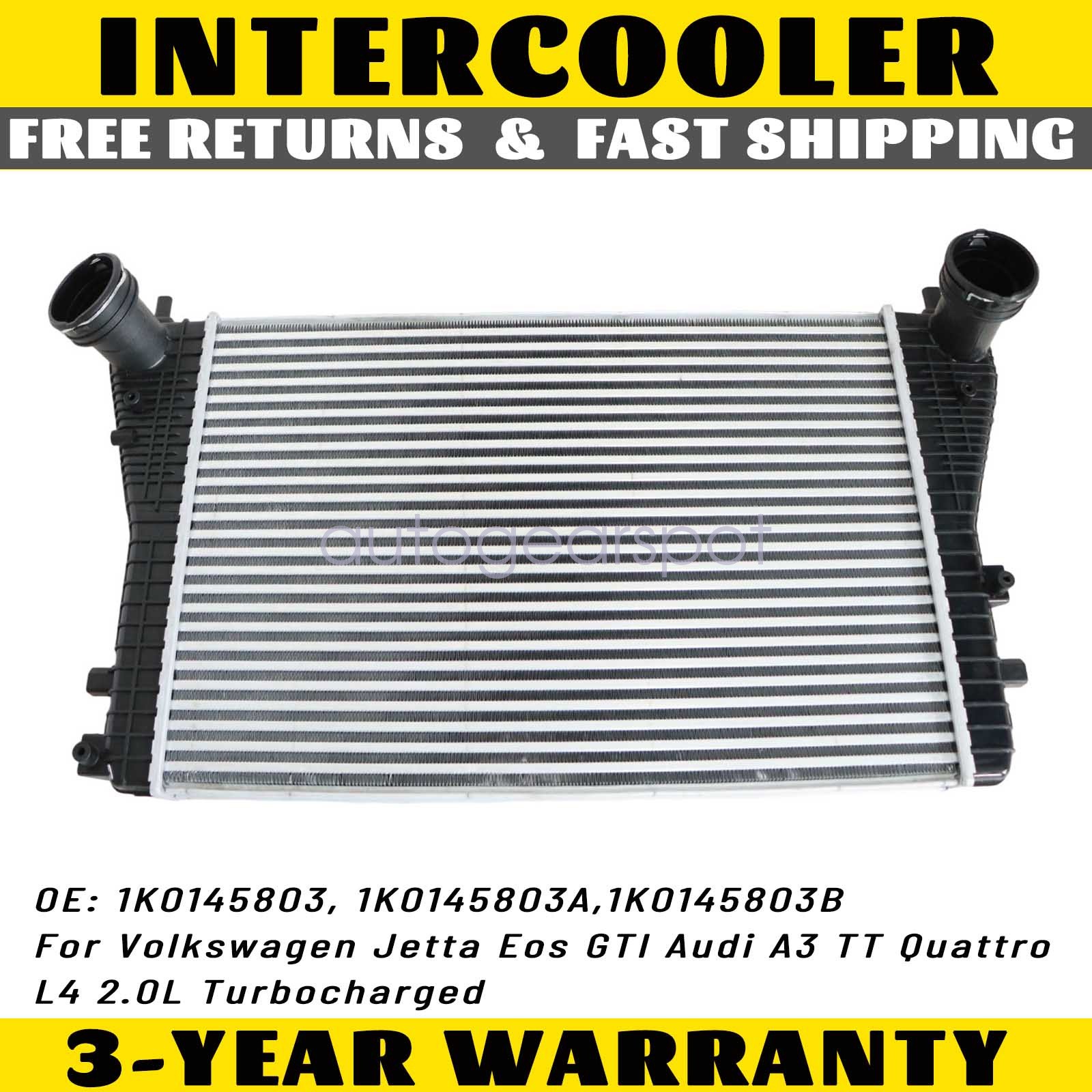 For Volkswagen Jetta Eos GTI Audi A3 TT Quattro L4 2.0L Turbocharged Intercooler